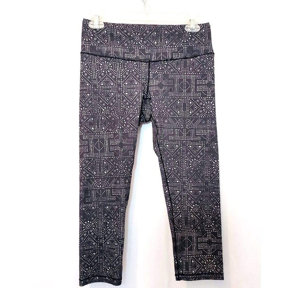 Prana Active Dotted Geometric Mid Crop Capri Stretch Yoga Pants Leggings Small